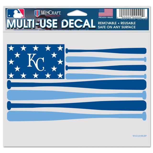 Calcomanía multiusos BATS de los Kansas City Royals, fondo transparente, 5" x 6"