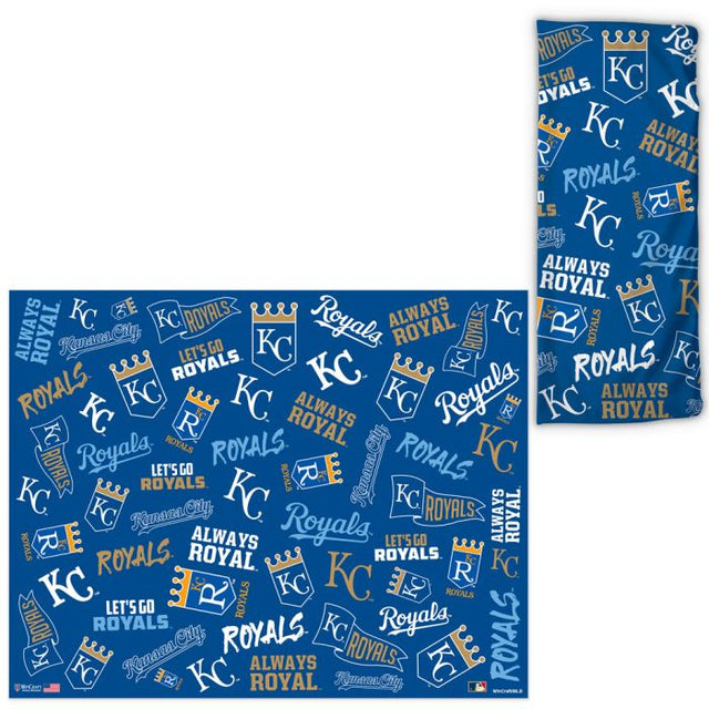 Envolturas para fanáticos con estampado disperso de los Kansas City Royals y Cooperstown