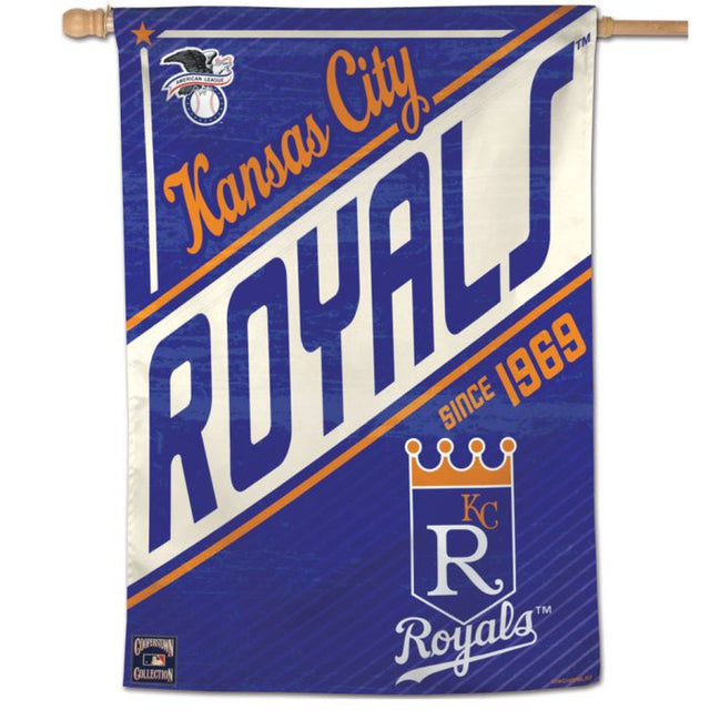 Bandera vertical de los Kansas City Royals/Cooperstown de 71 x 101 cm