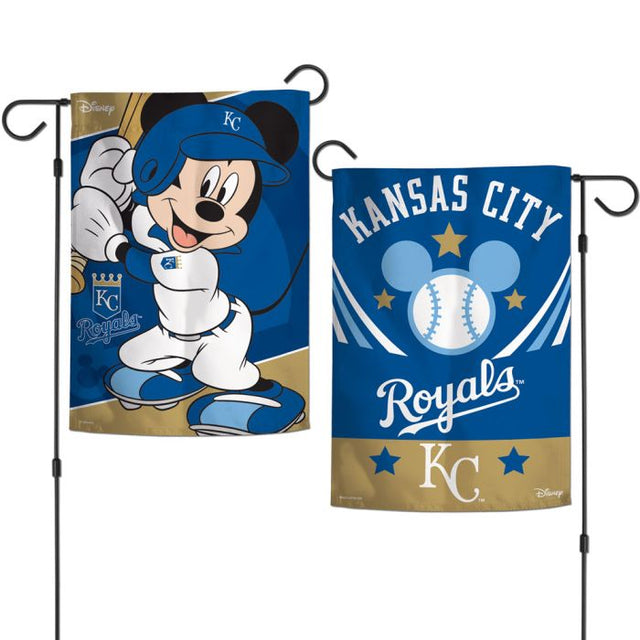 Banderas de jardín de los Kansas City Royals y Mickey Mouse de Disney, de 2 lados, 12,5" x 18"