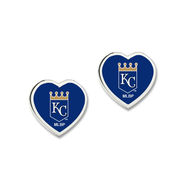 Pendientes de los Kansas City Royals con corazón en 3D