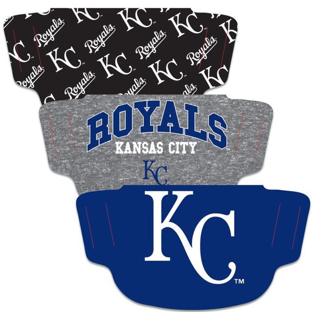 Kansas City Royals Fan Mask Face Cover 3 Pack