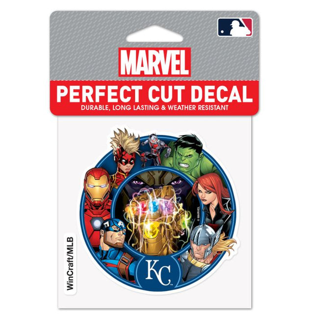 Kansas City Royals / Marvel (c) Calcomanía de color de corte perfecto MARVEL 2021 de 4" x 4"