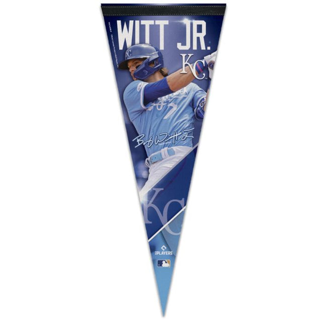 Banderín premium de los Kansas City Royals de 12" x 30" de Bobby Witt Jr.