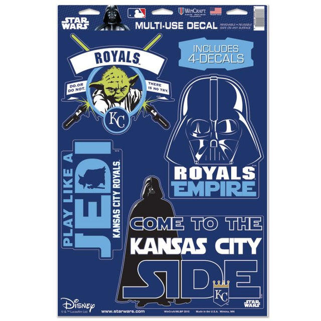 Calcomanía multiusos de Darth Vader y Yoda de Star Wars de Kansas City Royals, 11" x 17"