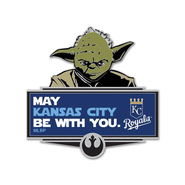 Tarjeta de joyería con pin de colección de Yoda de Star Wars / Kansas City Royals