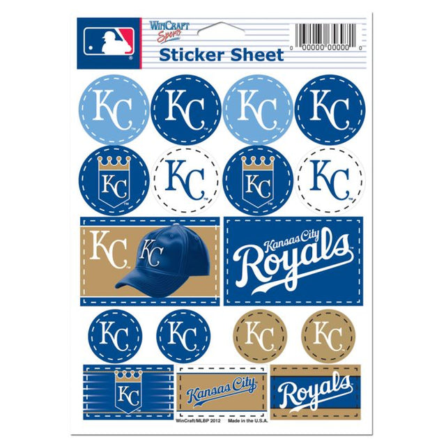 Hoja de calcomanías de vinilo de los Kansas City Royals de 5" x 7"