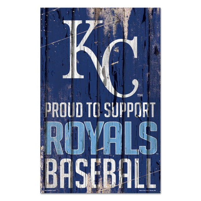 Letrero de madera de los Kansas City Royals, 11" x 17", 1/4" de grosor