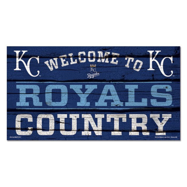 Kansas City Royals Wood Sign 13"x24" 1/4" thick