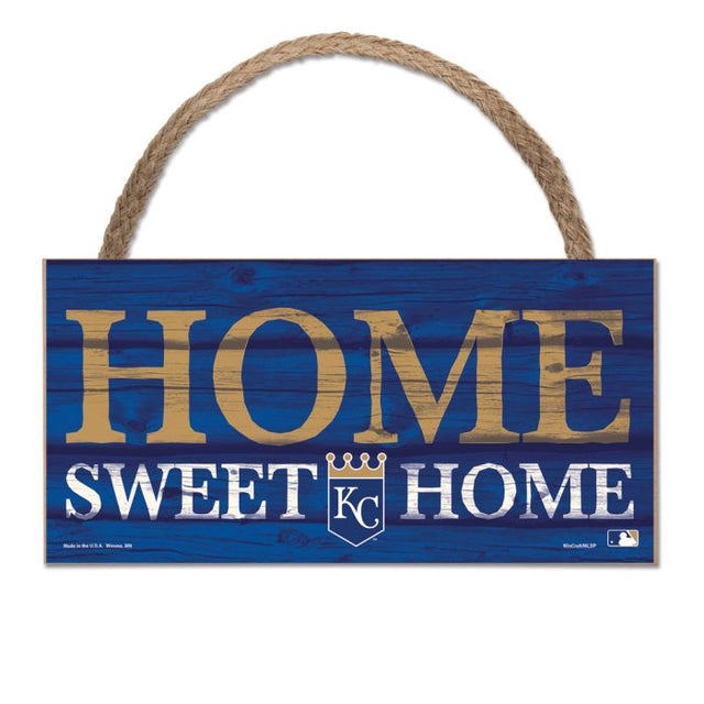 Kansas City Royals Wood Sign w/Rope 5" x 10"