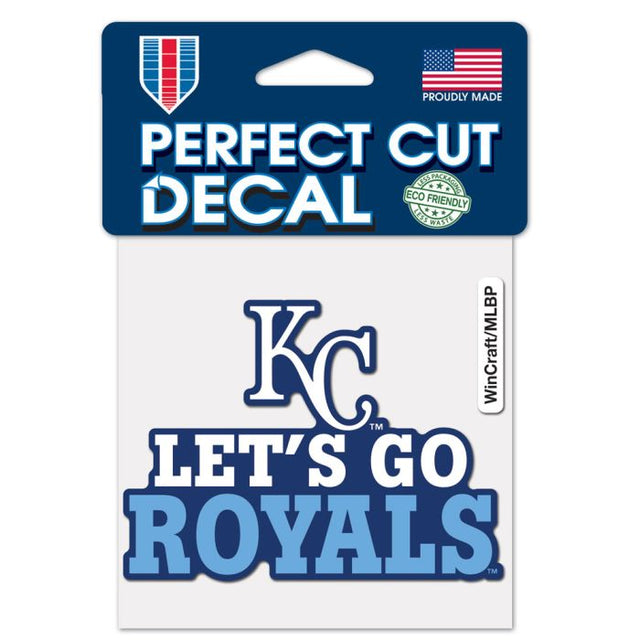 Calcomanía de color de corte perfecto con el lema de los Kansas City Royals de 4" x 4"