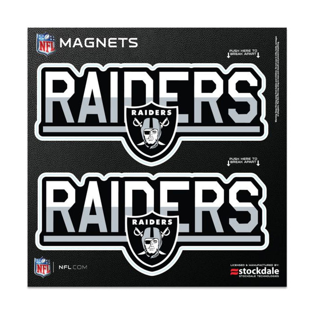 Imanes para exteriores COLOR DUO de Las Vegas Raiders de 6" x 6"