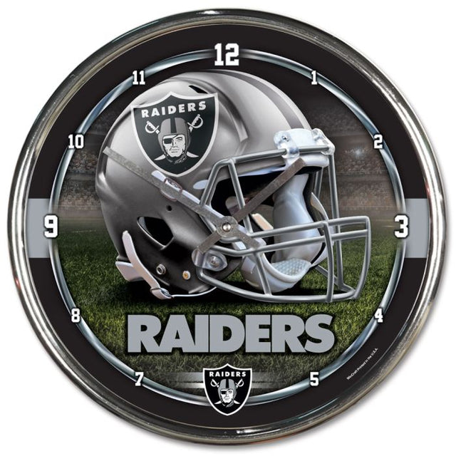 Reloj cromado de los Raiders de Las Vegas