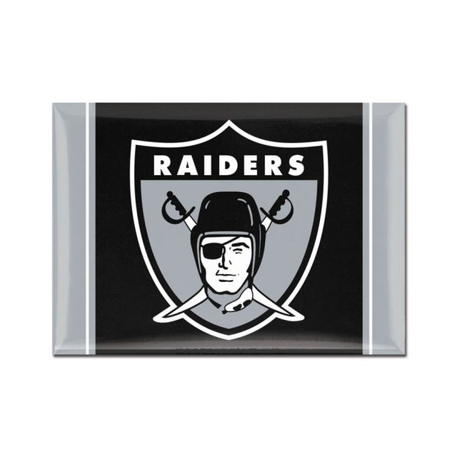 Imán de metal retro con logotipo clásico de Las Vegas Raiders, 2,5" x 3,5"