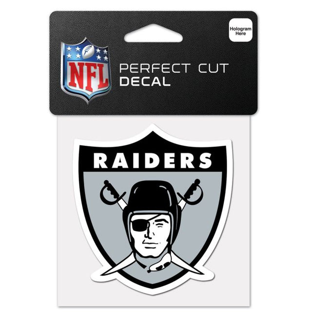 Calcomanía de color de corte perfecto RETRO con logotipo clásico de Las Vegas Raiders, 4" x 4"