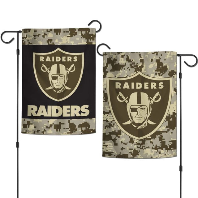 Banderas de jardín con camuflaje digital de los Raiders de Las Vegas, de 2 lados, 12,5" x 18"