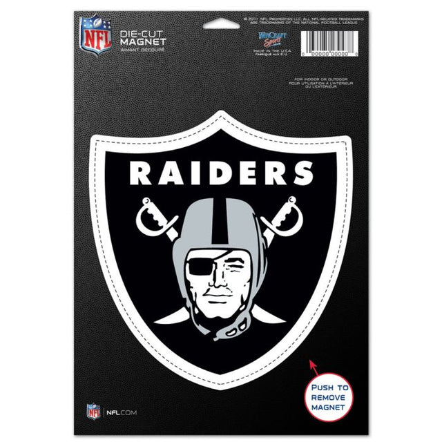 Imán troquelado con el logotipo de los Raiders de Las Vegas, 6,25" x 9"