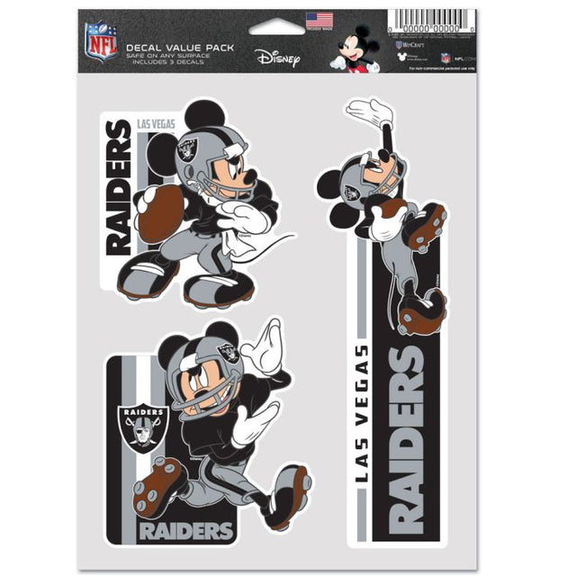 Paquete de 3 ventiladores multiusos de Mickey Mouse de Disney y Las Vegas Raiders