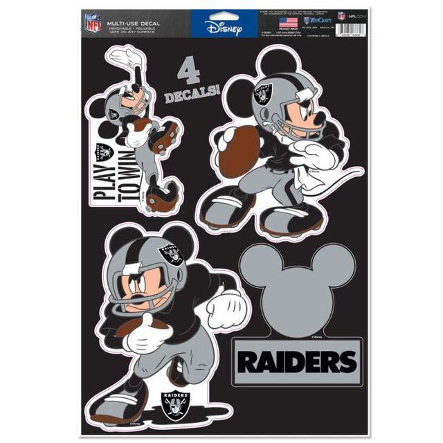 Calcomanía multiusos de Mickey Mouse de Disney y los Raiders de Las Vegas, 11" x 17"