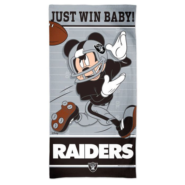 Toalla de playa Spectra de Mickey Mouse de Disney y los Raiders de Las Vegas, 30 x 60 pulgadas