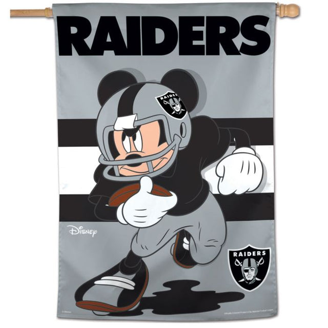 Bandera vertical de Mickey Mouse de Disney y los Raiders de Las Vegas de 28" x 40"