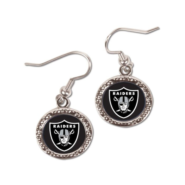 Pendientes de joyería de los Raiders de Las Vegas en cartulina redonda