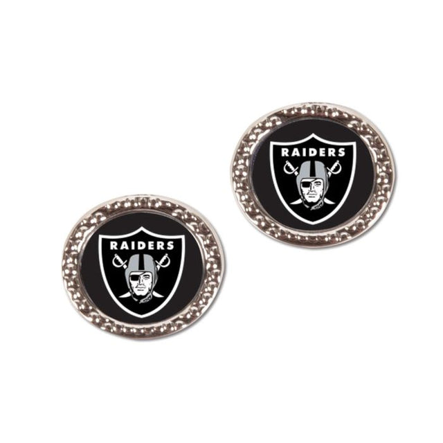 Pendientes de joyería de los Raiders de Las Vegas en cartulina redonda