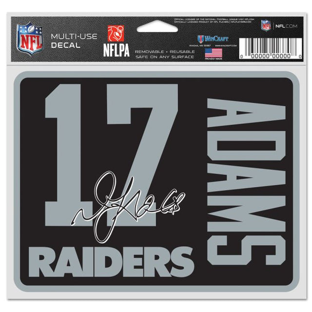 Calcomanías para fanáticos de los Raiders de Las Vegas de 5" x 6" de Davante Adams