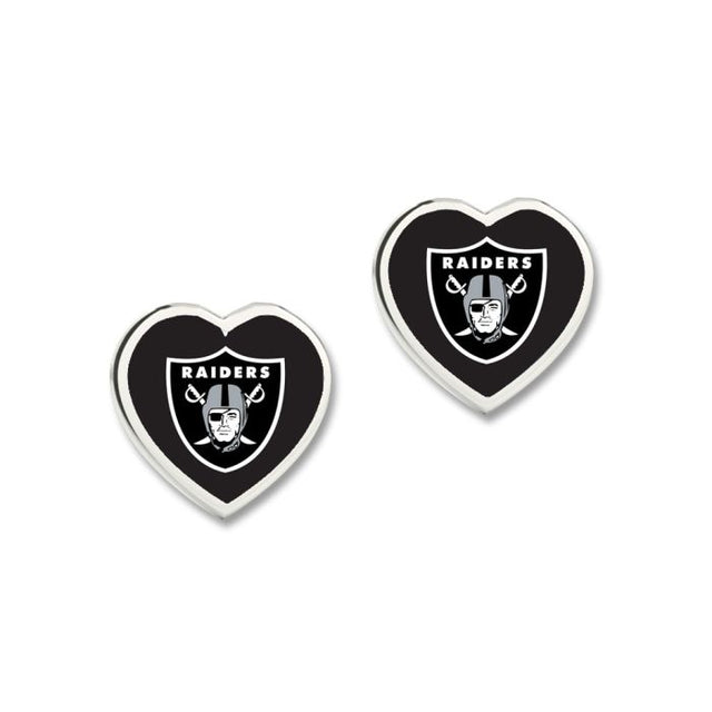 Pendientes con corazón en 3D de los Las Vegas Raiders HEART POST