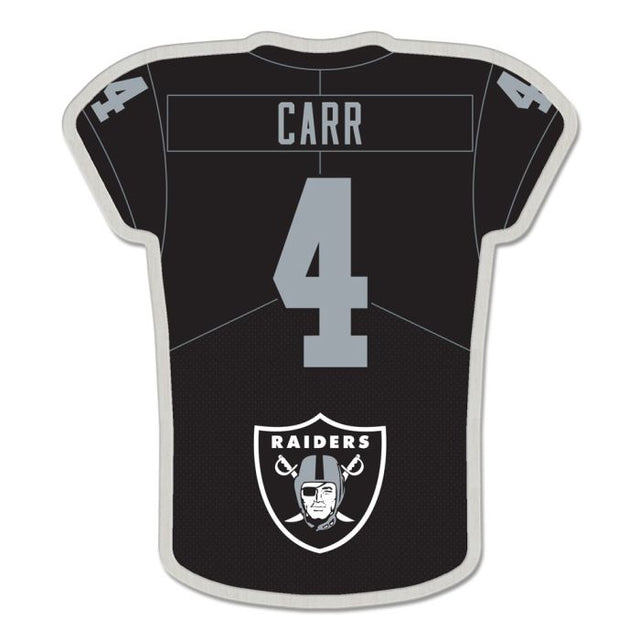 Tarjeta de joyería con pin de colección de la camiseta de los Raiders de Las Vegas Derek Carr