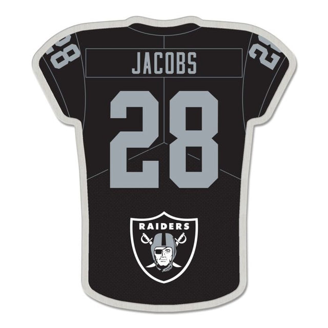 Tarjeta de joyería con pin de colección de la camiseta de los Raiders de Las Vegas Josh Jacobs