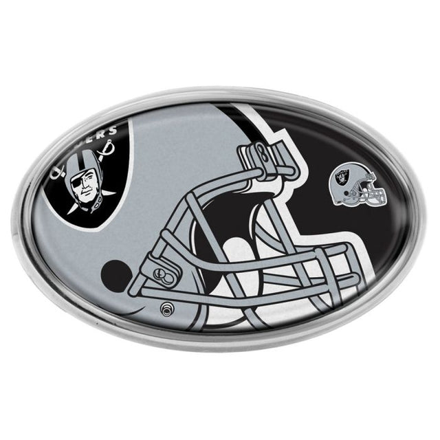 Emblema abovedado de metal cromado MEGA de Las Vegas Raiders