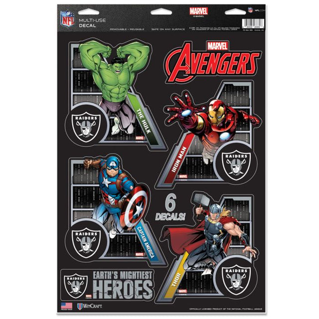 Calcomanía multiusos de Marvel de Las Vegas Raiders/Marvel (C) 2021 de 11" x 17"