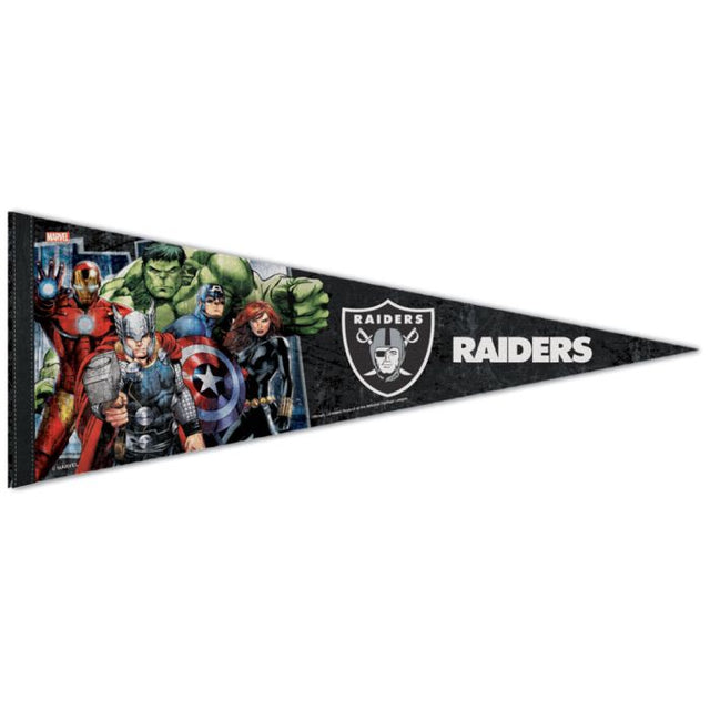 Banderín de Marvel Premium de 12" x 30" de Las Vegas Raiders/Marvel (C) 2021