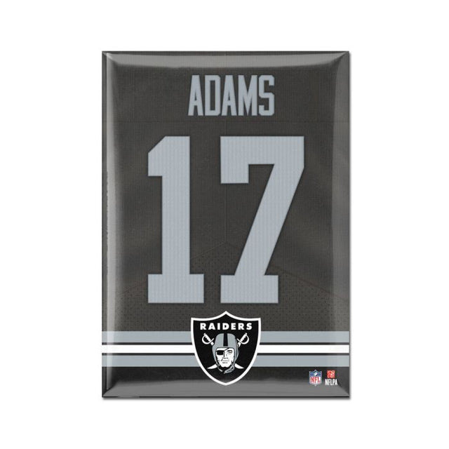 Imán de metal de los Raiders de Las Vegas de 2,5" x 3,5" de Davante Adams