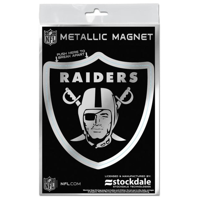 Imanes metálicos de los Raiders de Las Vegas de 3" x 5"