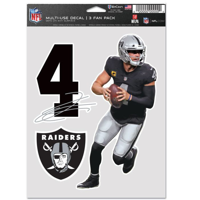 Paquete multiusos para 3 fanáticos de Las Vegas Raiders Derek Carr