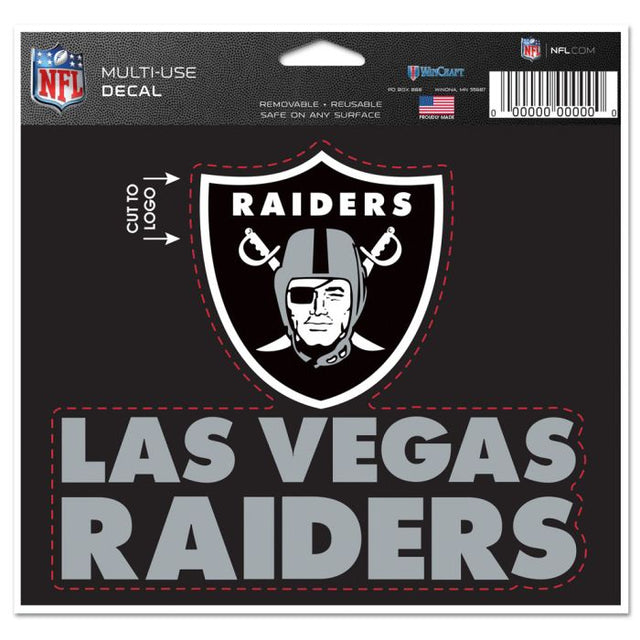 Calcomanía multiusos de Los Vegas Raiders: logotipo recortado de 5" x 6"