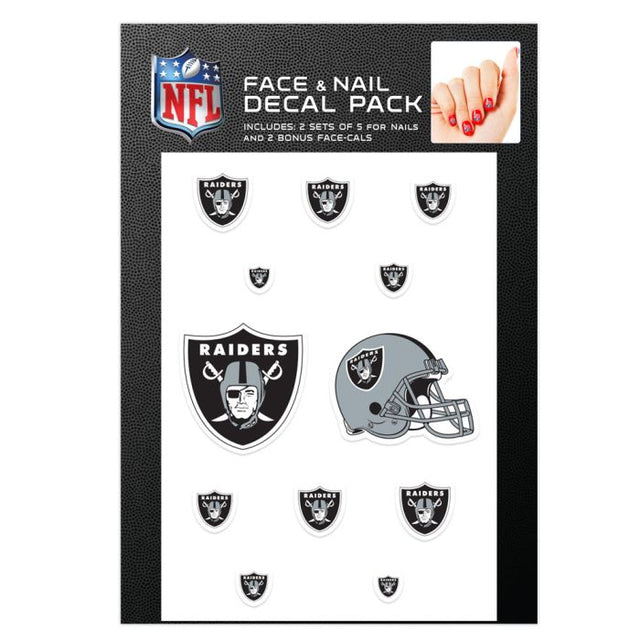 Calcomanías para uñas de los Raiders de Las Vegas