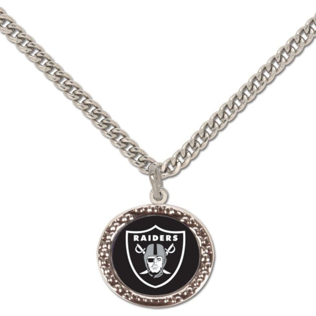 Collar de los Raiders de Las Vegas con tarjeta de joyería con dije