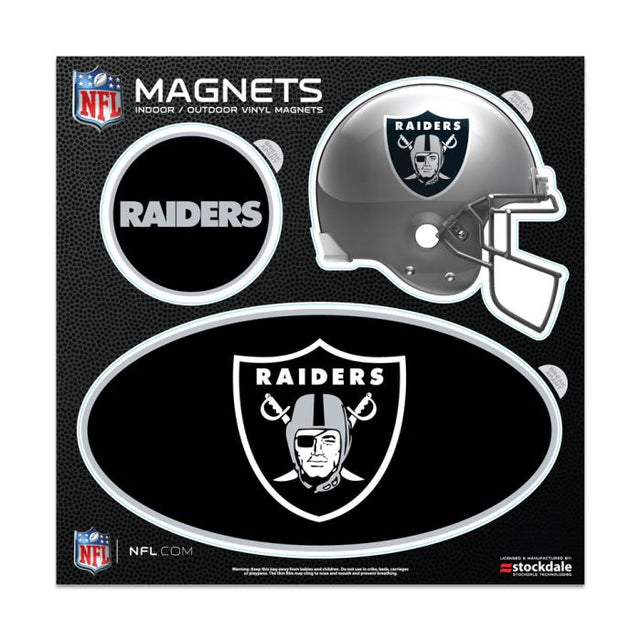 Imanes para exteriores de los Raiders de Las Vegas, 6" x 6"