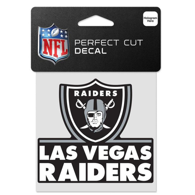 Calcomanía de color de corte perfecto de los Raiders de Las Vegas de 4" x 4"