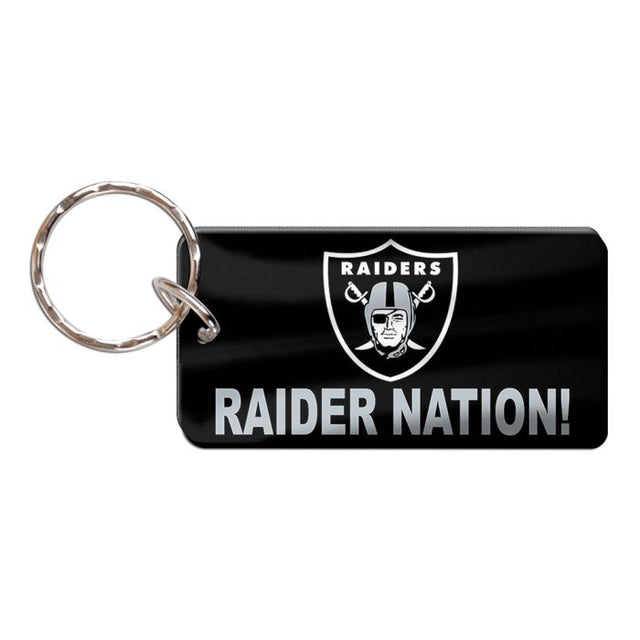 Llavero rectangular con lema de los Raiders de Las Vegas