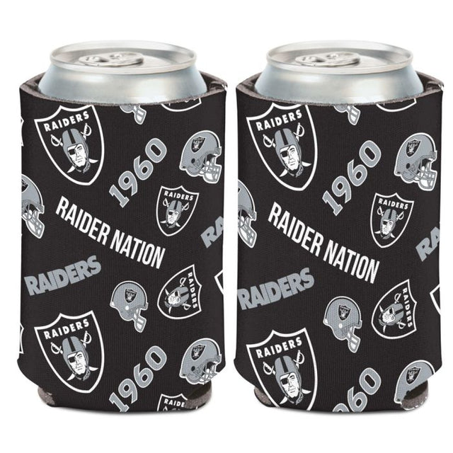 Enfriador de lata con estampado disperso de Los Vegas Raiders, 12 oz.