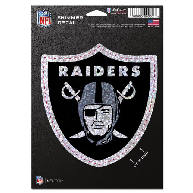 Calcomanías brillantes de los Raiders de Las Vegas de 5" x 7"