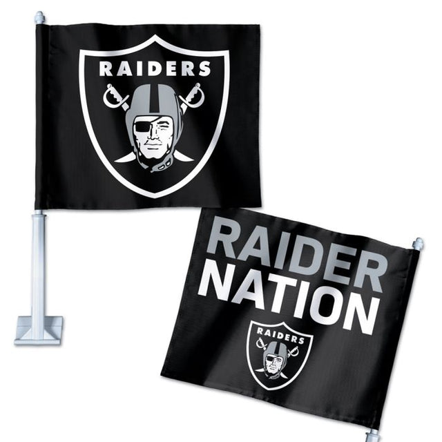 Bandera para auto con eslogan de Los Vegas Raiders, 11,75" x 14"