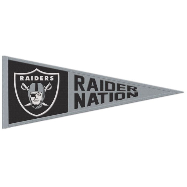 Banderín de lana con el eslogan de los Raiders de Las Vegas, 13" x 32"