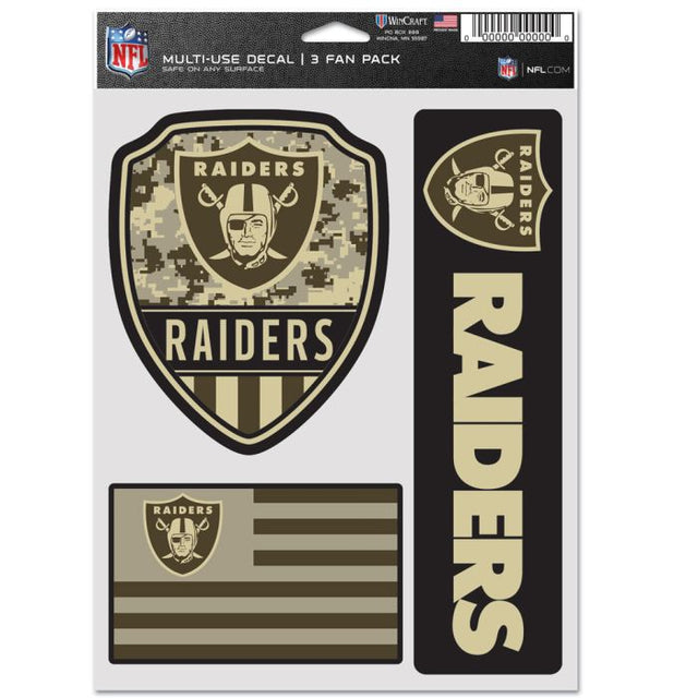 Paquete multiusos estándar para 3 fanáticos de Las Vegas Raiders