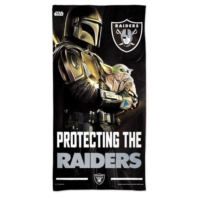 Toalla de playa Spectra de Star Wars Mandalaorian de Las Vegas Raiders, 30 x 60 pulgadas