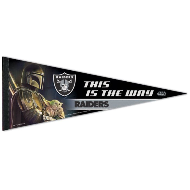 Banderín premium de Los Vegas Raiders/Star Wars Mandalorian de 30 x 76 cm